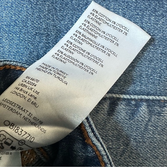 Anthropologie Pilcro Jeans Flare Leg Medium Blue Wide High Rise Size 25 Tall - Picture 6 of 7